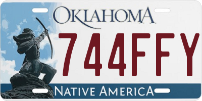 OK license plate 744FFY