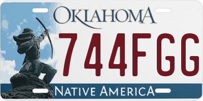 OK license plate 744FGG