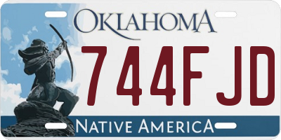 OK license plate 744FJD