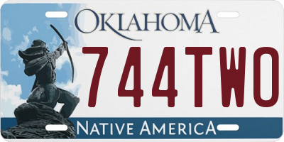 OK license plate 744TWO