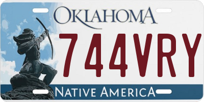 OK license plate 744VRY