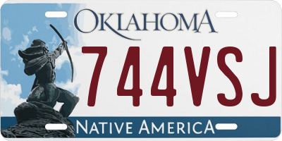 OK license plate 744VSJ