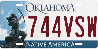 OK license plate 744VSW