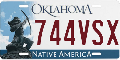 OK license plate 744VSX