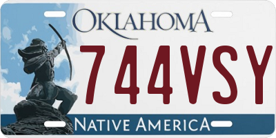 OK license plate 744VSY