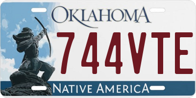 OK license plate 744VTE