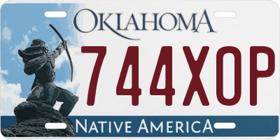 OK license plate 744XOP