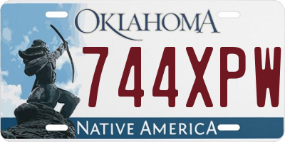 OK license plate 744XPW