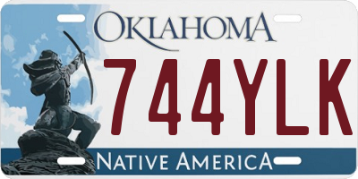 OK license plate 744YLK