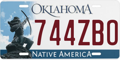 OK license plate 744ZBO