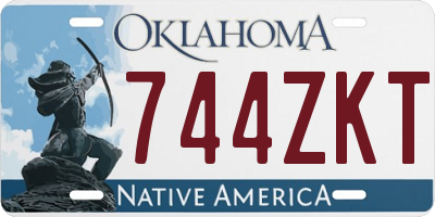 OK license plate 744ZKT