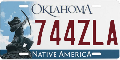 OK license plate 744ZLA