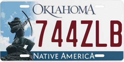 OK license plate 744ZLB