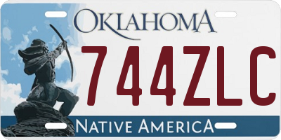 OK license plate 744ZLC