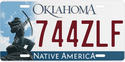 OK license plate 744ZLF
