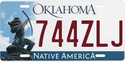 OK license plate 744ZLJ