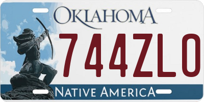 OK license plate 744ZLO