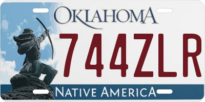 OK license plate 744ZLR