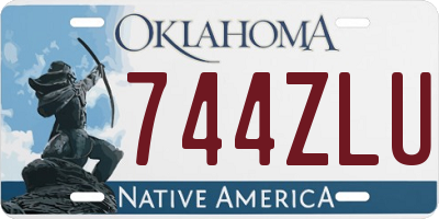 OK license plate 744ZLU