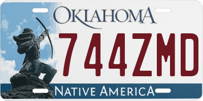 OK license plate 744ZMD