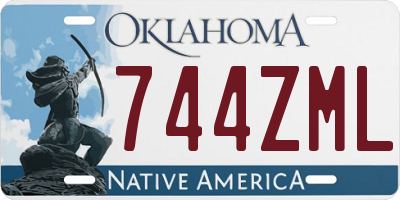 OK license plate 744ZML