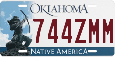 OK license plate 744ZMM