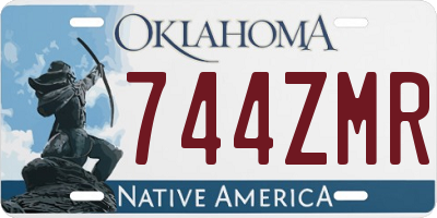 OK license plate 744ZMR