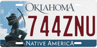 OK license plate 744ZNU