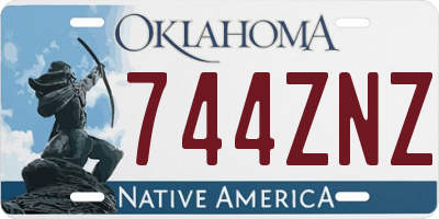 OK license plate 744ZNZ