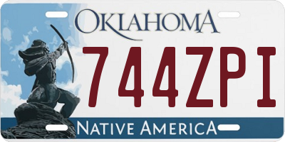 OK license plate 744ZPI