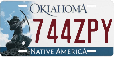 OK license plate 744ZPY