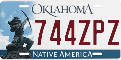 OK license plate 744ZPZ