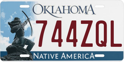 OK license plate 744ZQL