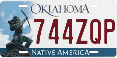 OK license plate 744ZQP