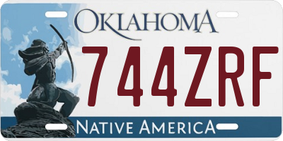 OK license plate 744ZRF