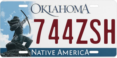 OK license plate 744ZSH