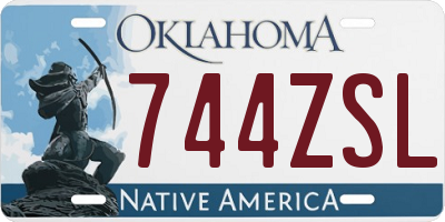OK license plate 744ZSL