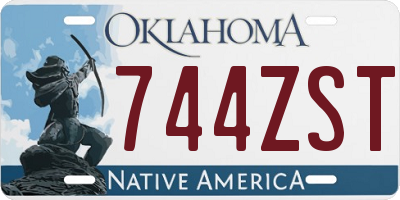 OK license plate 744ZST