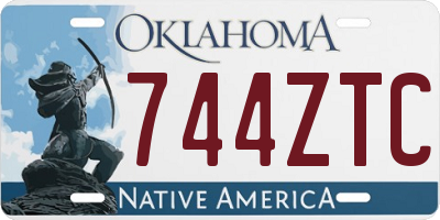 OK license plate 744ZTC