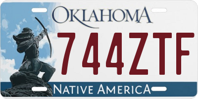 OK license plate 744ZTF