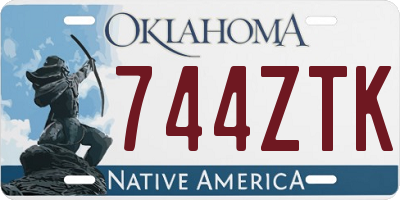 OK license plate 744ZTK