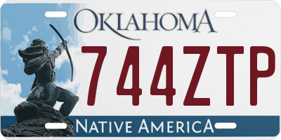 OK license plate 744ZTP