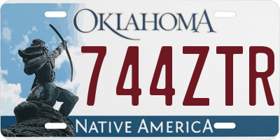 OK license plate 744ZTR