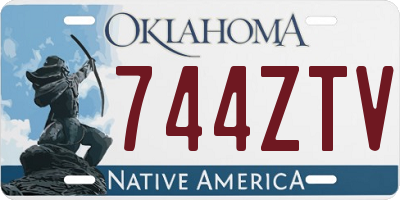 OK license plate 744ZTV