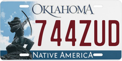 OK license plate 744ZUD