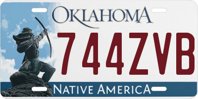 OK license plate 744ZVB