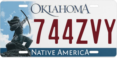 OK license plate 744ZVY