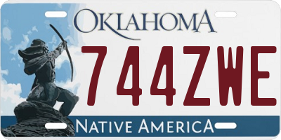 OK license plate 744ZWE