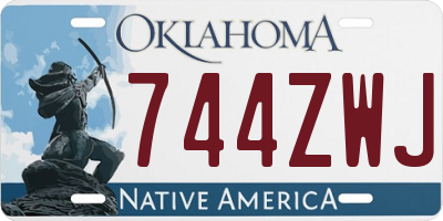 OK license plate 744ZWJ