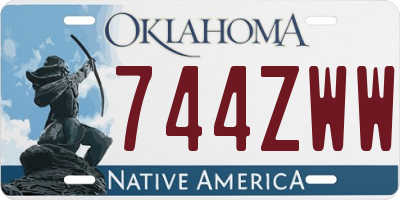 OK license plate 744ZWW